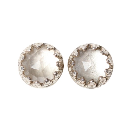 Biżuteria ślubna Kolczyki sztyfty srebrne Petite z kryształem górskim