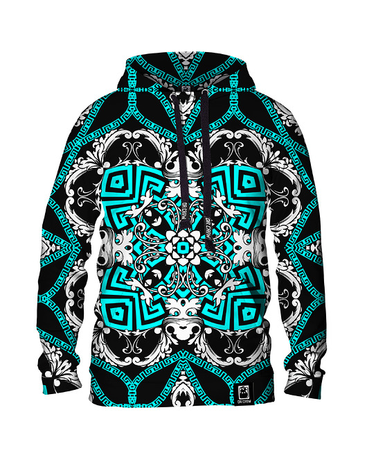 bluzy męskie Męska Bluza z kapturem DR.CROW Mint Baroque