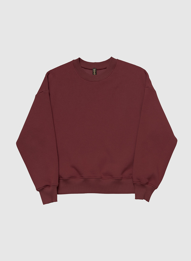 bluza bez kaptura damska Bluza basic bordo