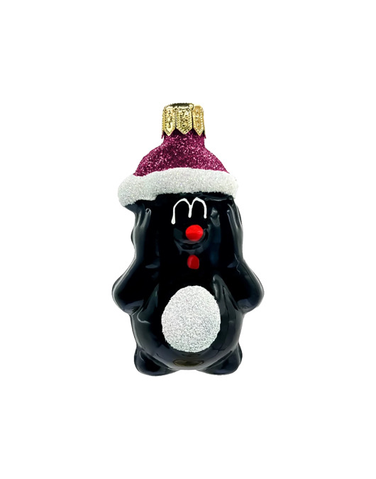 ozdoby choinkowe Bombka choinkowa: Krecik w czapce Świętego Mikołaja