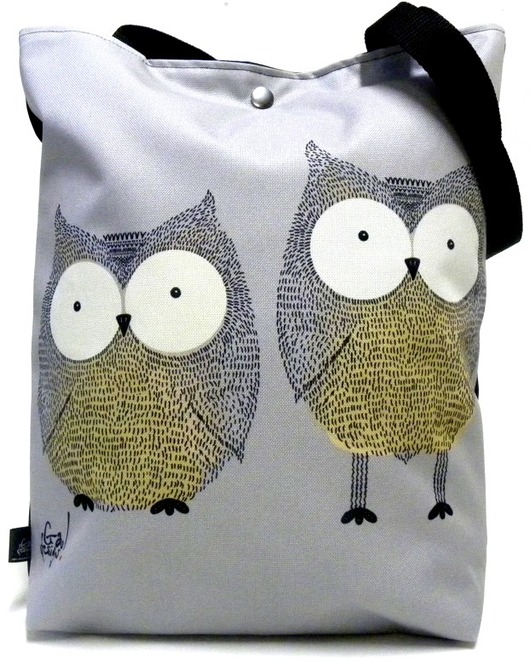 Duża torba ,wzór autorski, sówki Gaul Designs