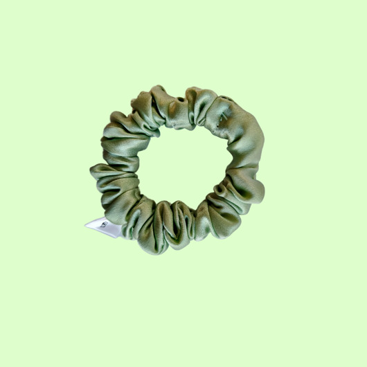 gumki do włosów Gumka jedwabna, scrunchie, gumka satynowa limonkowy zefir MINI