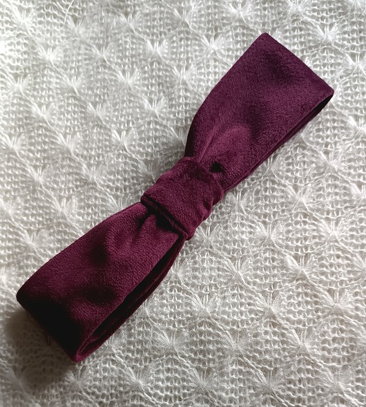 spinki i klamry do włosów Kokarda do włosów Bella welurowa burgund bordo klasyczna elegancka