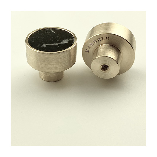 gałki do mebli Mosiężny uchwyt meblowy czarny marmur