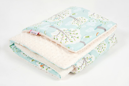 Mięciutki kocyk minky - Las ecru - 75x100 Minky and Cotton