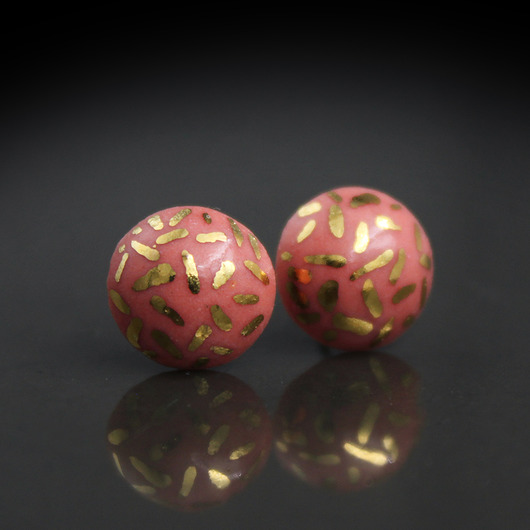 kolczyki ceramiczne Bubble/stal chirurgiczna