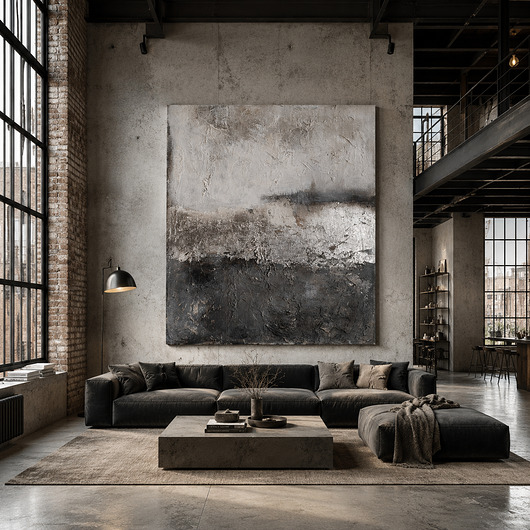 obrazy Abstrakcja Loft no.4 SREBRO Ręcznie malowany obraz 140x140 XXL