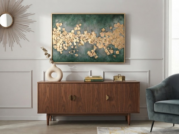 obrazy LEŚNE ECHO Abstrakcyjny obraz ręcznie malowany, 100x70 cm