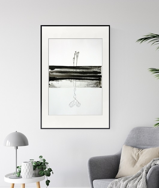 grafika 50 x 70 cm wykonana ręcznie, abstrakcja Krystyna Siwek Art