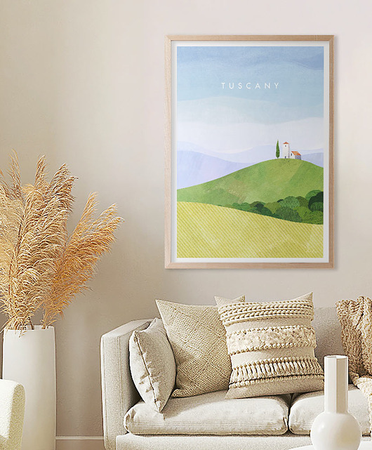 plakaty Plakat Toskania Włochy - zielone wzgórza