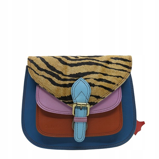 torby na ramię Torebka listonoszka elegancka regulowany pasek skórzana kolorowa OLIVKA