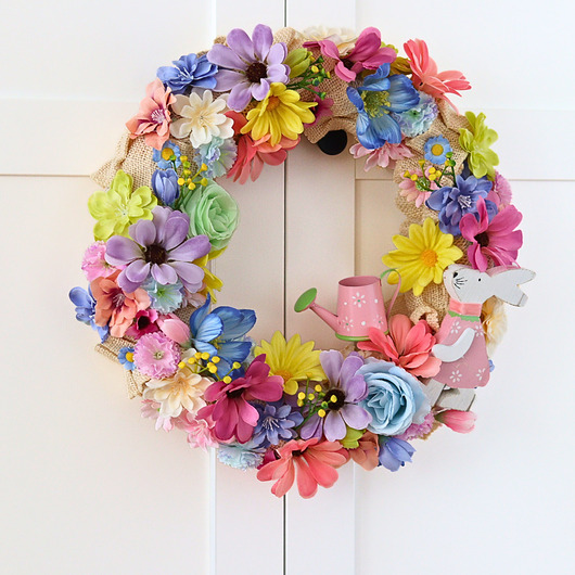 wianki Kolorowy, kwiatowy wianek na drzwi
