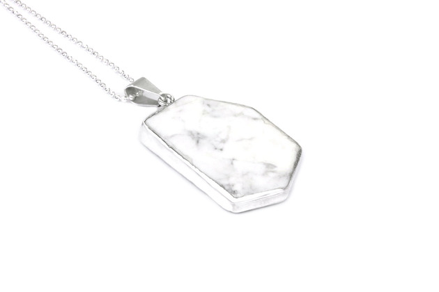 Colare Howlit srebro Brazi Druse Jewelry