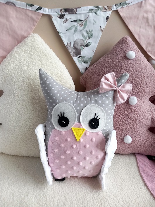 przytulanki dla niemowląt i dzieci Poduszka dekoracyjna SÓWKA SOWA imię dziecka metryczka PREZENT