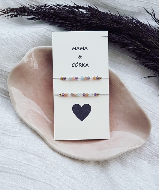 bransoletki na sznurku Delikatne bransoletki dla Mamy&Córki