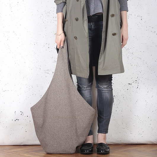 Short Boogi Bag jasny brąz  /torebka hobo/boho hairoo