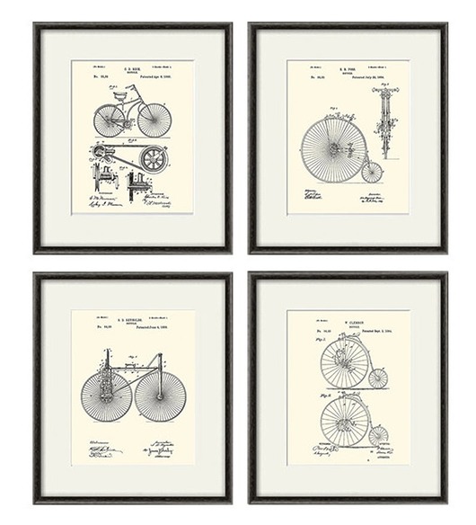 grafiki i ilustracje Rysunek patent rowery retro  vintage sport