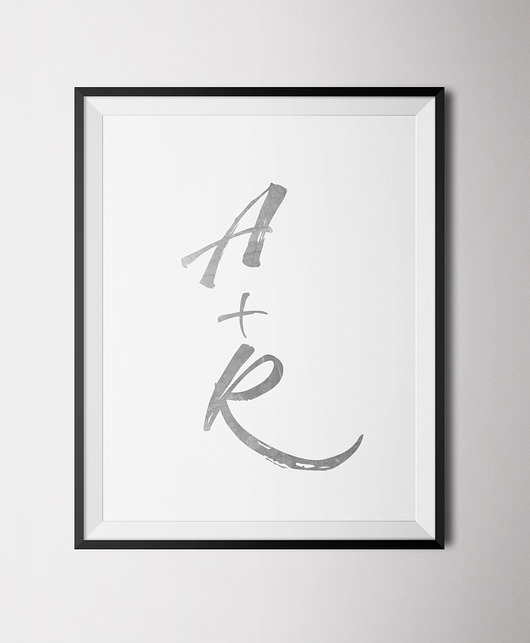 Personalizowany złocony plakat Inicjały Old Soul Mood Prints