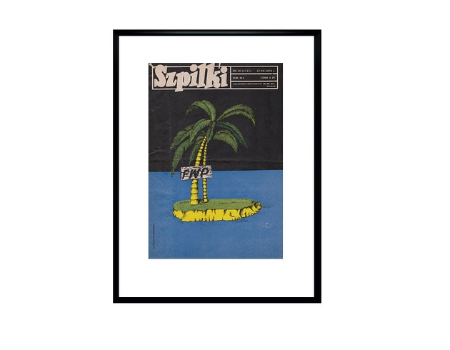 grafiki i ilustracje Oprawiona okładka czasopisma SZPILKI z 1975 r, aut. Zygmunt Zaradkiewicz