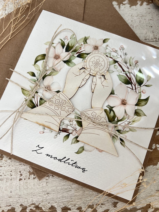 kartki scrapbooking Kartka dla księdza z okazji święceń, rocznicy, dla zakonnicy - z modlitwą