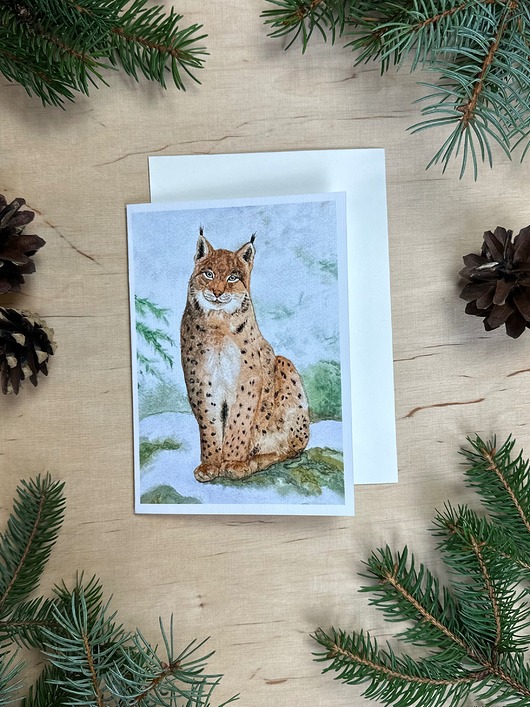 kartki okolicznościowe - wydruki Kartka z rysiem