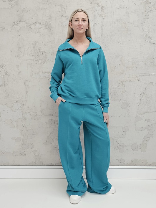 komplety damskie Kissa wygodny komplet z rozpinaną bluzą  Alexandrite