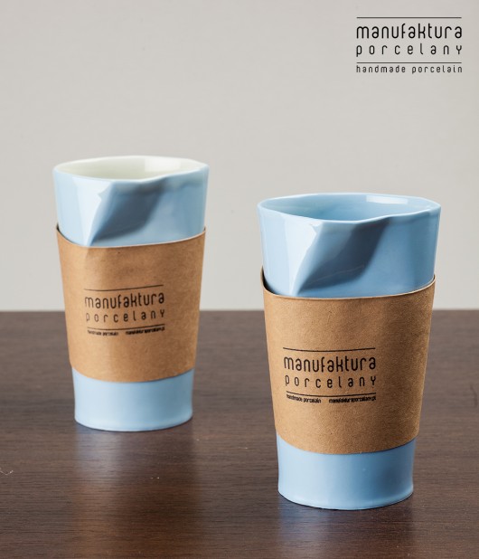 Niebiesko-biały Paper Cup Manufaktura Porcelany
