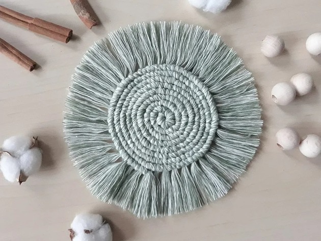 makramy Makramowa podkładka pod kubek, mojito, macrame cup coaster
