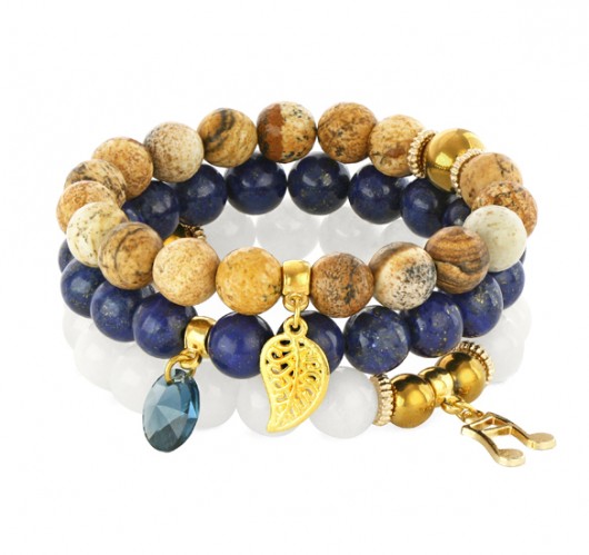 Lapis lazuli stone, jasper & jade set. Lavoga