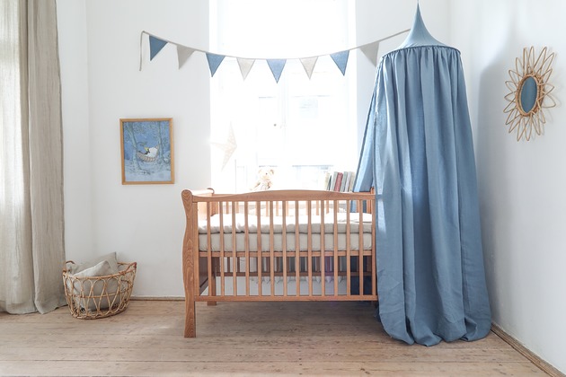 namioty i tipi dla dzieci Lniany baldachim - DUSTY BLUE