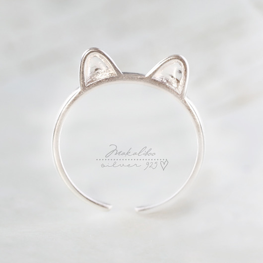 pierścionki srebrne Pierścionek KOTEK- uszka