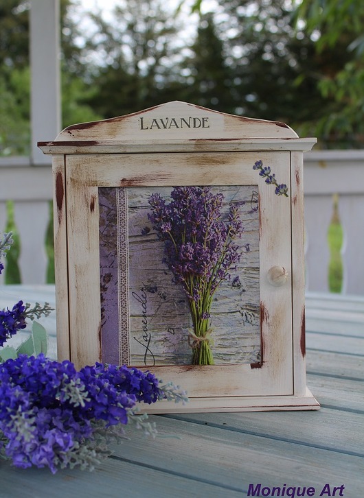 Szafka na klucze, shabby chic, Prowansja, lawenda Monique Art