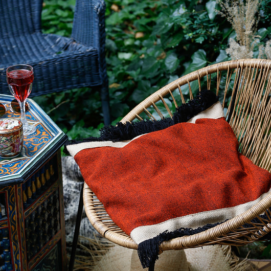 Red fringe pillow The Waste