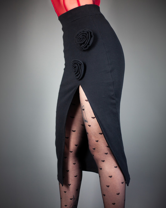 spódnice midi Peony Skirt - black