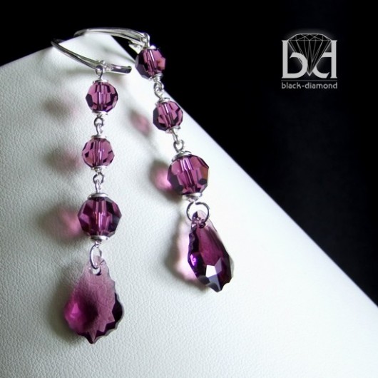 Fioletowe kryształ Swarovski Black Diamond