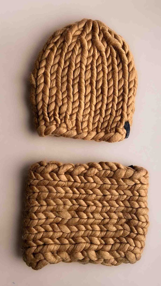 szale damskie Zestaw czapka i Komin 100% merino