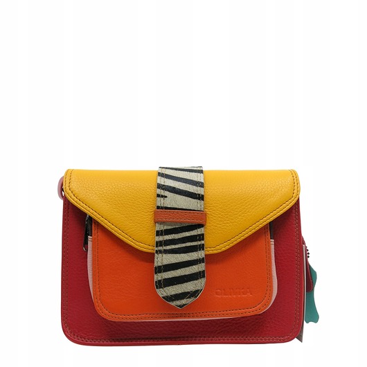 torby na ramię Torebka skórzana dwustronny odwracalny pasek damska listonoszka eko OLIVKA