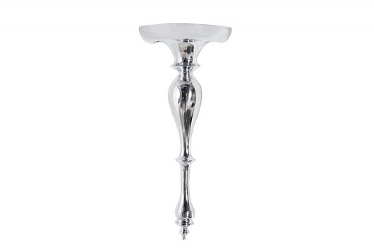 regały i półki Mini konsola, półka ścienna, szafka nocna Baroque srebrna aluminiowa 60cm