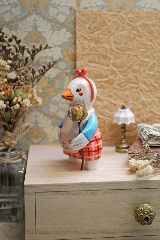 figurki i rzeźby Kaczka z fartuchem