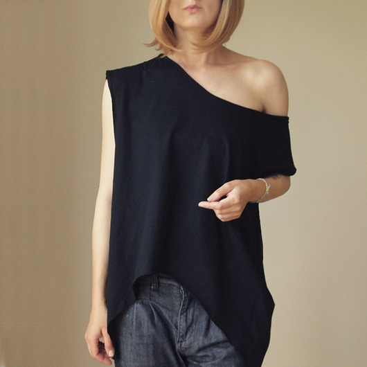 t-shirt damskie Czarny Ogromny cięty Oversize XXL-XXXXL