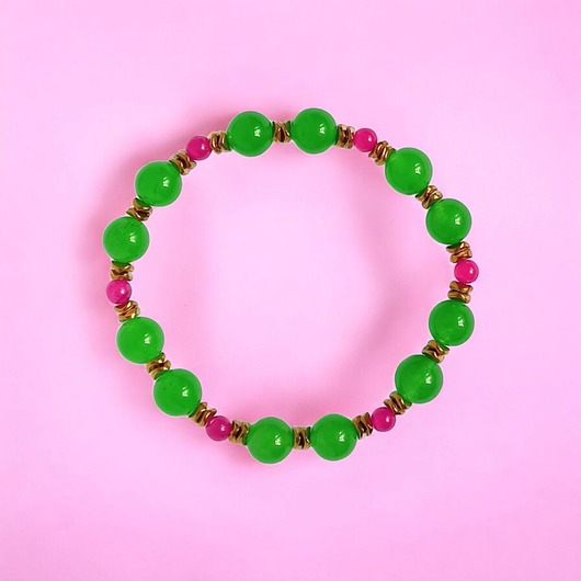 bransoletki z kamieni naturalnych SUMMER COLLECTION : bransoletka na gumce : jadeit III