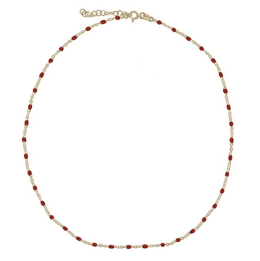 Srebrny pozłacany CHOKER z czerwoną emalią ATdiament