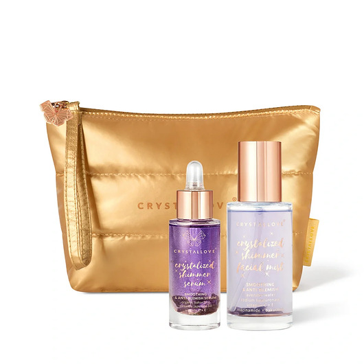 do twarzy - inne CRYSTALLOVE Amethyst Skincare Duo - serum + mgiełka z ametystem + kosmetyczka