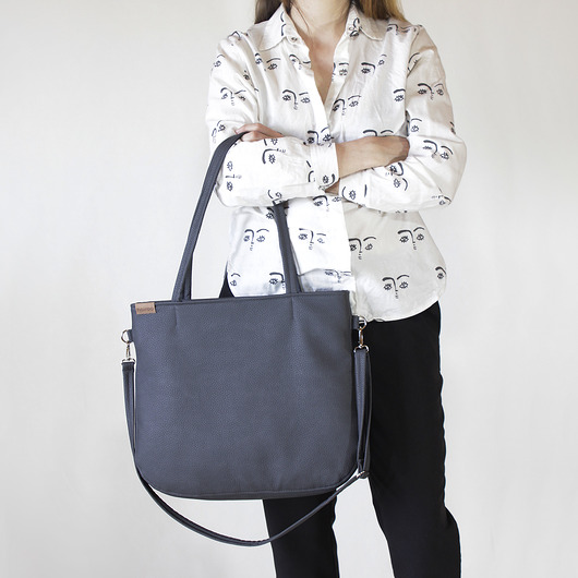 Pacco bag torebka grafitowa tekstura vegan hairoo