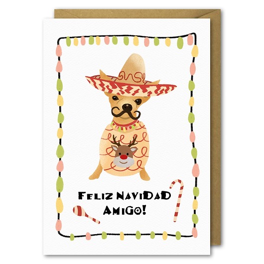 Karnet okolicznościowy,Feliz Navidad Amigo PaperFlamingo