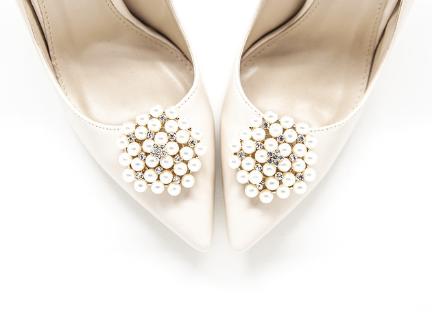 klipsy do butów Złote Ozdoby z pereł - Klipsy do butów Mififi