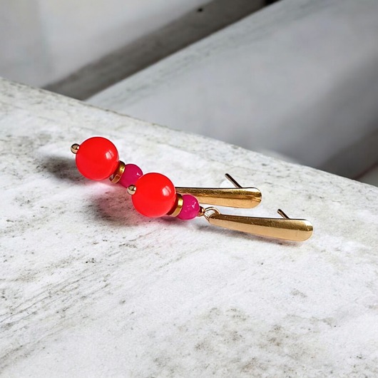 kolczyki z kamieniami Kolczyki : FLUO summer collection ::  38mm