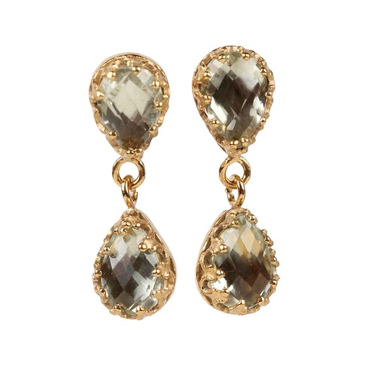 kolczyki z kamieniami Kolczyki wiszące Jolie z zielonym ametystem