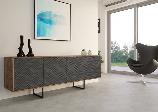 komoda ABATO ZigZag   fornir orzech B2design