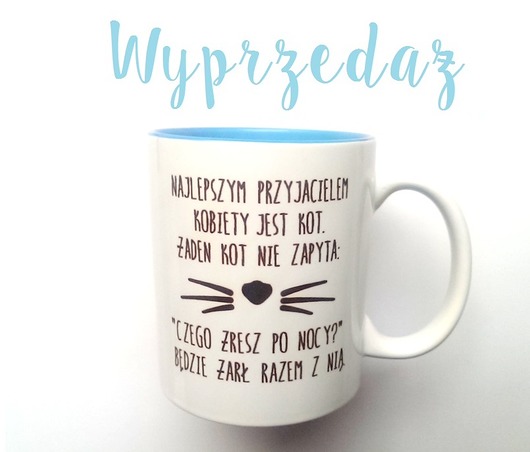 Kubek PRZYJACIEL z błękitnym wnętrzem  FarrowDesign